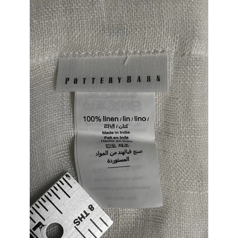 Pottery Barn Custom Emery Linen‎ Sheer Curtain IVORY 30x60 NWOT 3 in 1 Pole Top